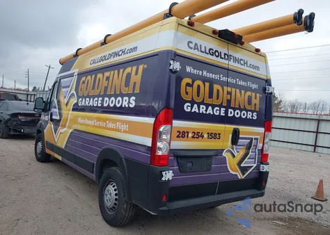 2025 Ram Promaster 2500 Tradesman High Roof 159 Wb W/Pass Seat from USA, damaged, VIN 3C6LRVDG7SE517580